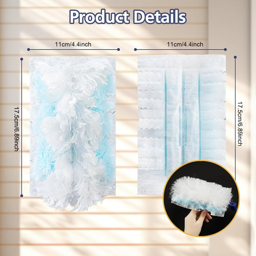 200pcs Disposable Duster Refills Tools Kit Include 1 Handles, Electrostatic Duster Cloths Replacement, Effortless Dust Removal for Electronics, Furniture, Blinds, And Ceiling Fans, Home Dust Cleaning Accessories