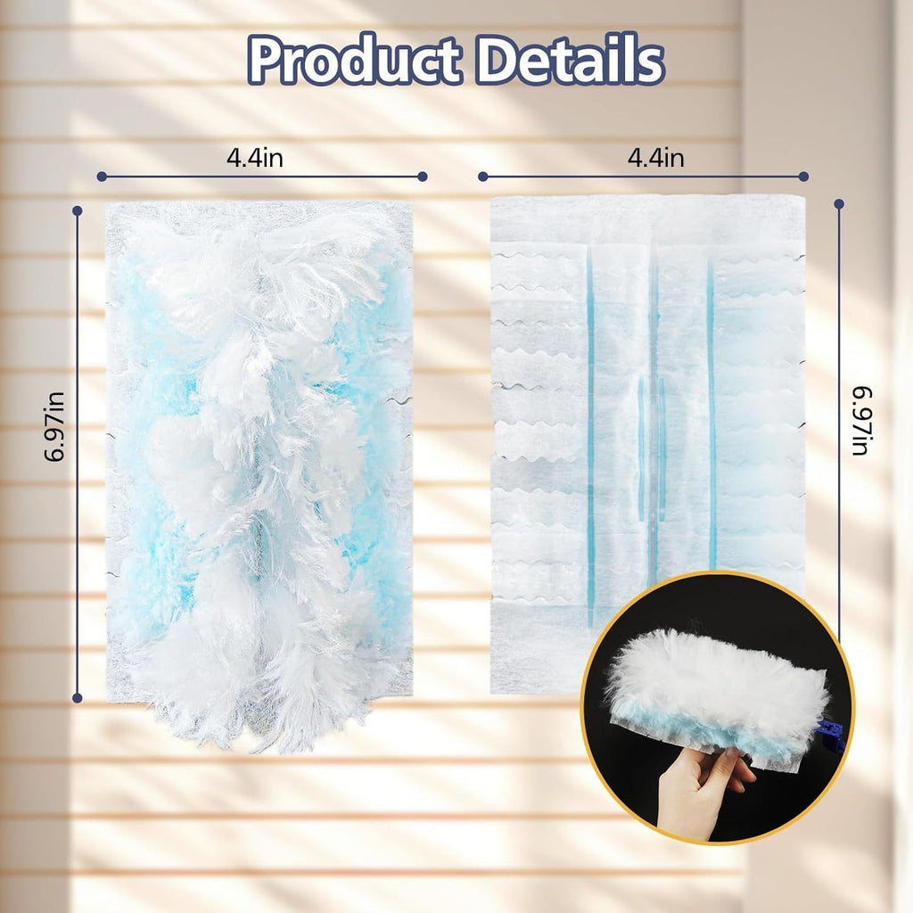 200pcs Disposable Duster Refills Tools Kit Include 2 Handles, Electrostatic Duster Cloths Replacement, Effortless Dust Removal for Electronics, Furniture, Blinds, And Ceiling Fans, Home Dust Cleaning Accessories