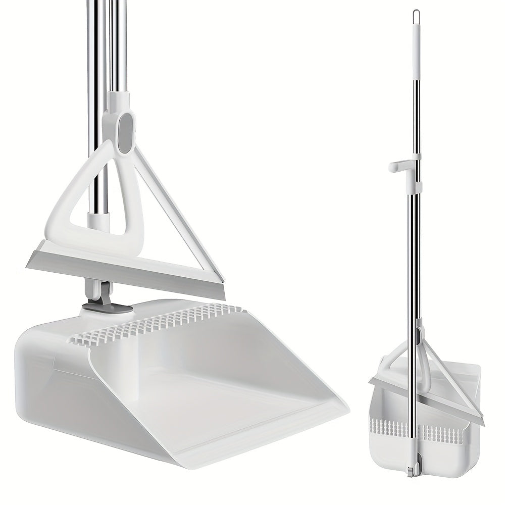 2-in-1 Broom and Dustpan Set, Foldable, Rotating, Hair Sweeping Tool, Home Kitchen, Living Room, Patio, Company