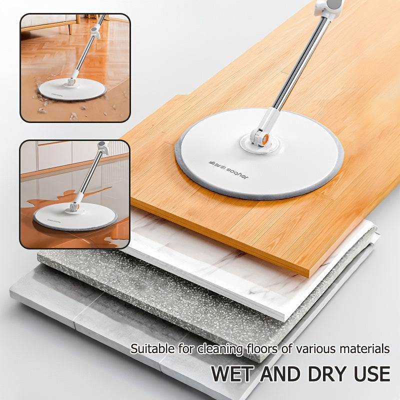Joybos 360° Spin Mop And Bucket Set Featuring Four Washable Pads - Includes an Extendable Stainless Steel Handle, Designed for Manual Cleaning of Floors for Both Wet And Dry Applications, Perfect for Use in The Home, Kitchen, Bathroom, Living Room