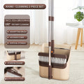 The Broom And Dustpan Set Includes A Broom And Dustpan. The Broom Bristles Are Dense And Elastic, Which Can Effectively Sweep Away Dust, Hair, And Other Debris. The Dustbin Is Wide And Deep, Making It Easy to Collect Garbage