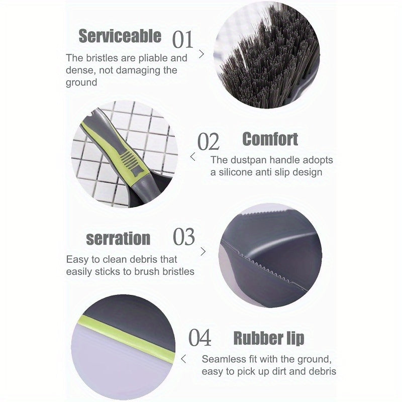 Versatile Broom And Dustpan Combination - Includes a Brush And Hand Broom, Perfect for Cleaning Up Hair And Debris. Ideal for Kitchens, Floors, Tables, And Pet Cages, Making It a Great Gift for Any Season