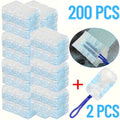 200pcs Disposable Duster Refills Tools Kit Include 2 Handles, Electrostatic Duster Cloths Replacement, Effortless Dust Removal for Electronics, Furniture, Blinds, And Ceiling Fans, Home Dust Cleaning Accessories