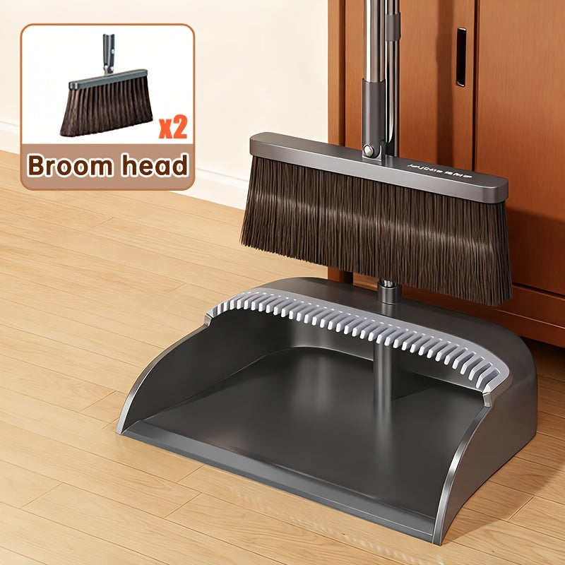 Broom with Dustpan Combo Set, Broom and Dustpan Set, Extra Brush Head & 51.6\