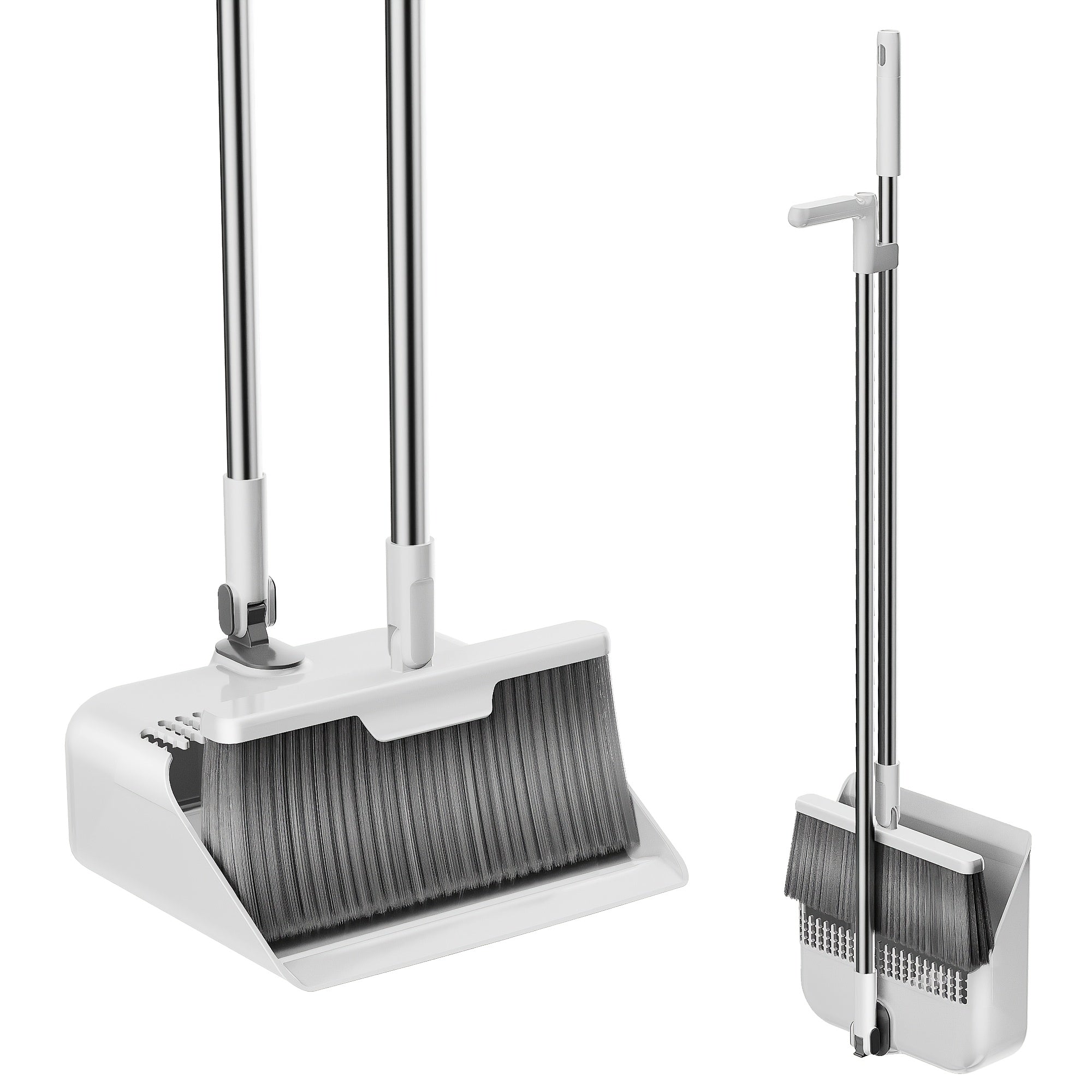 2-in-1 Broom and Dustpan Set, Foldable, Rotating, Hair Sweeping Tool, Home Kitchen, Living Room, Patio, Company