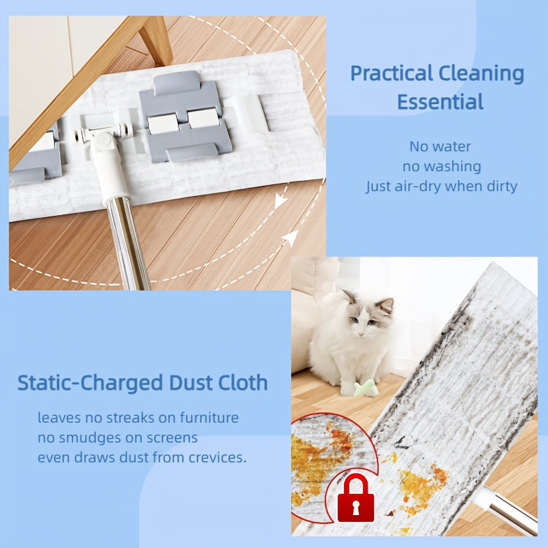 XL Electrostatic Dust Mop Cloth 9.84x17.7inch - 100pcs Thick Disposable Dry Sweeping Duster Mop Cloths for Hair, Dust, Pet Fur