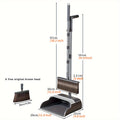 JOYBOS Broom and Dustpan Set, Long Handle, Extended Comb Teeth, Unflagged Bristle, Upgraded Design, with Plastic Processable Materials, for Hard Floor, Living Room, Bedroom, Outdoor, Car, Patio, Office, Home, Kitchen, Indoor and Outdoor Sweeping