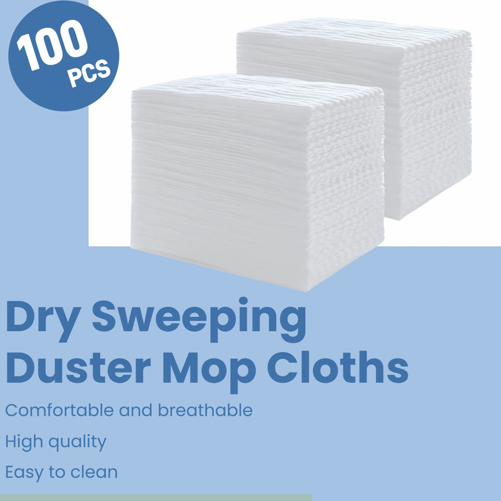 XL Electrostatic Dust Mop Cloth 9.84x17.7inch - 100pcs Thick Disposable Dry Sweeping Duster Mop Cloths for Hair, Dust, Pet Fur