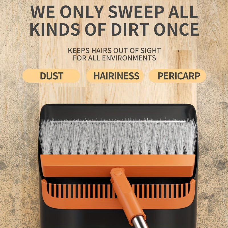 The Broom And Dustpan Set Includes A Broom And Dustpan. The Broom Bristles Are Dense And Elastic, Which Can Effectively Sweep Away Dust, Hair, And Other Debris. The Dustbin Is Wide And Deep, Making It Easy to Collect Garbage