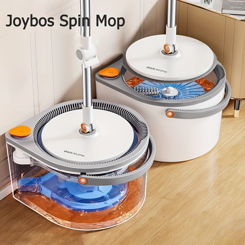 Joybos 360° Spin Mop And Bucket Set Featuring Four Washable Pads - Includes an Extendable Stainless Steel Handle, Designed for Manual Cleaning of Floors for Both Wet And Dry Applications, Perfect for Use in The Home, Kitchen, Bathroom, Living Room
