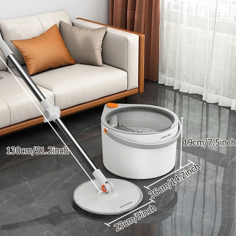 Joybos 360° Spin Mop And Bucket Set Featuring Four Washable Pads - Includes an Extendable Stainless Steel Handle, Designed for Manual Cleaning of Floors for Both Wet And Dry Applications, Perfect for Use in The Home, Kitchen, Bathroom, Living Room