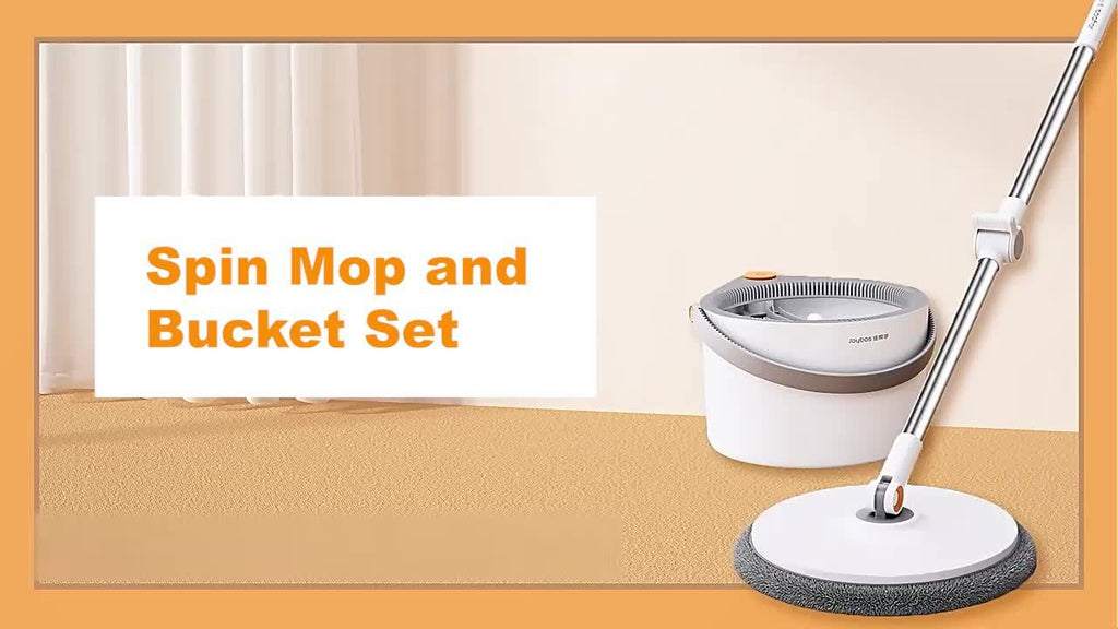 Joybos 360° Spin Mop And Bucket Set Featuring Four Washable Pads - Includes an Extendable Stainless Steel Handle, Designed for Manual Cleaning of Floors for Both Wet And Dry Applications, Perfect for Use in The Home, Kitchen, Bathroom, Living Room