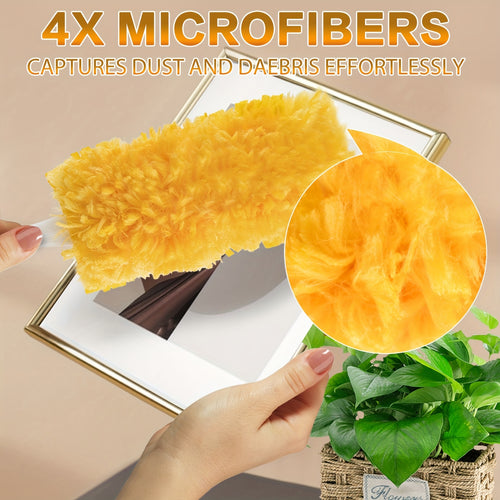 60+1 Duster Set: Includes 60pcs 360° Heavy Duty Duster Brush Refills And 1 Handle, Suitable for Multi-surface Cleaning (Furniture, Clothing, Glassware, Electronics). Disposable Electrostatic Microfiber Dusting Refills. Compatible with Dusting Tools.